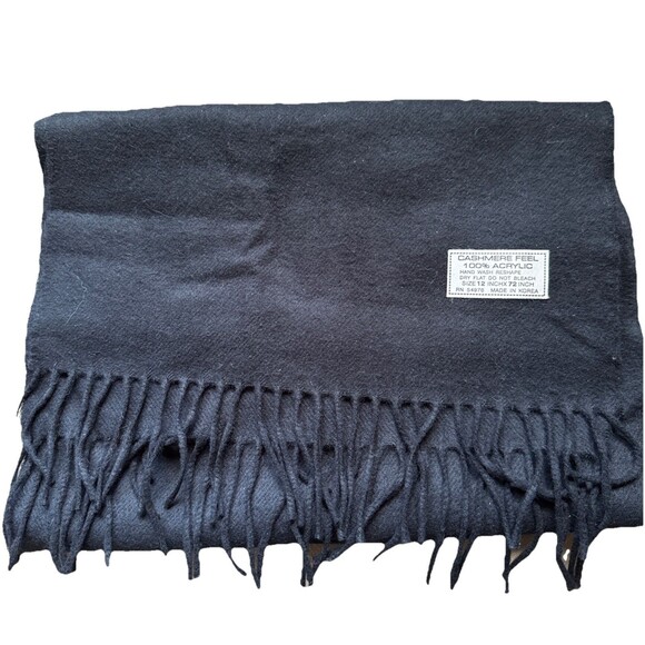 Men's Scarves 6: Black, Brown, Red NWT, 2 Plaid, 1 Woven Stripes Various Sizes - Picture 9 of 10